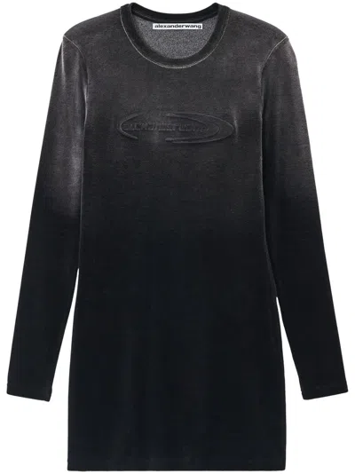 Alexander Wang Long-sleeved Minidress In Grey