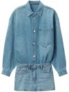 Alexander Wang Pre-styled Denim Shirtdress In Blue