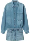 Alexander Wang Prestyle Mini Shirt Dress In Blue