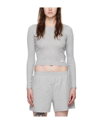 Alexander Wang Long-sleeved T-shirt In Gray