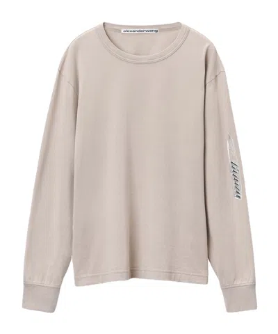 Alexander Wang Long-sleeved T-shirt In Nude