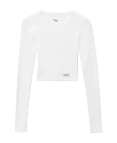 Alexander Wang Long-sleeved T-shirt With Round Neck In White