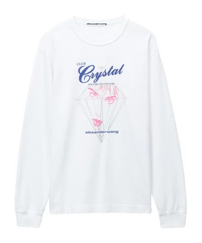 Alexander Wang Oberteil Aus Baumwoll-jersey Mit Print In Weiss