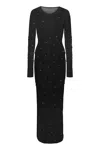Alexander Wang Long Sleeve Mini Dress With Stone Embellishments In Black