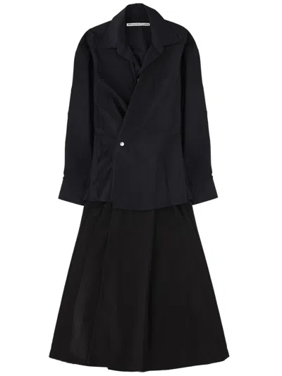 Alexander Wang Pre-styled Wrap Mini Dress In Cotton In Black