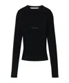 Alexander Wang Black Stretch Nylon T-shirt In Black