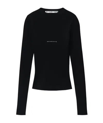 ALEXANDER WANG ALEXANDER WANG LOGO RIBBED LONG-SLEEVED T-SHIRT
