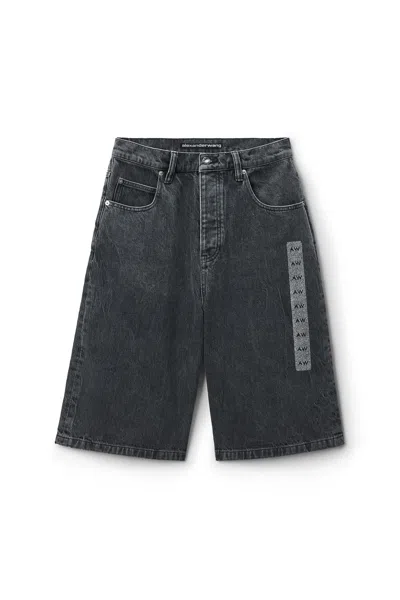 Alexander Wang Low Rise Board Short W/ Flasher Graphic Deep Washed Grey In Gray