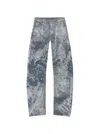 Alexander Wang Low Rise Bowed Gusset Jean Washed Smoke White In Blue
