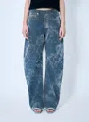 Alexander Wang Low Rise Clouding Flocking Jeans In Grey