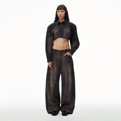 Alexander Wang Low-rise Five-pocket Pant In Cotton In Washed Black Pearl