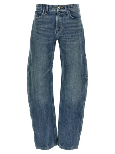 Alexander Wang Balloon Jeans With Back Embossed Logo In Blue