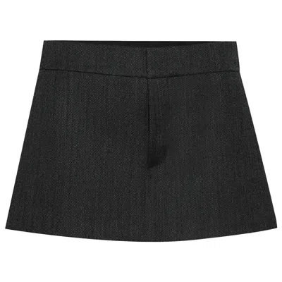 Pre-owned Alexander Wang Low-rise Tailored Mini Skort W/ Side Slits 'black/charcoal' | Women's Size 4
