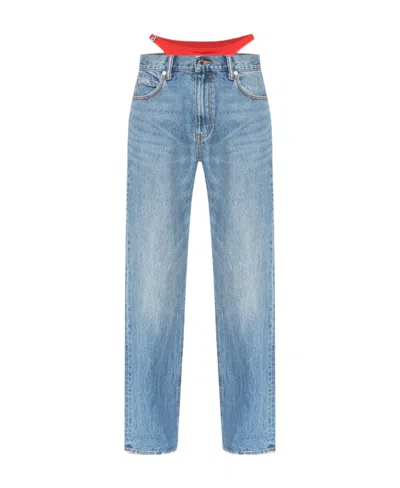 Alexander Wang Low-rise Thong Jeans In Blue