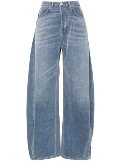 Alexander Wang Split Hem Wide Leg In Vintage Medium Indigo