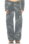 Alexander Wang Low Rise Wide Leg In Washed Smoke White
