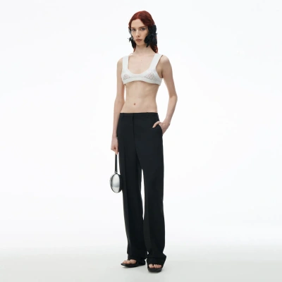 Alexander Wang Low Waisted Tailored Trouser In Wool Blend In Black