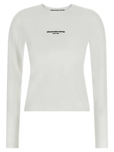 Alexander Wang 'ls Tee W/logo Print' T-shirt In White