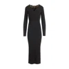 Alexander Wang Stretch Viscose Blend Dress With Gold-tone Detail In Black