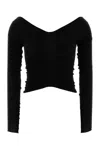 Alexander Wang Ruched V-neck Knit Sweater
