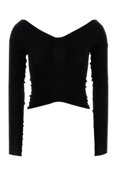 ALEXANDER WANG ALEXANDER WANG BLACK STRETCH CUPRO BLEND TOP