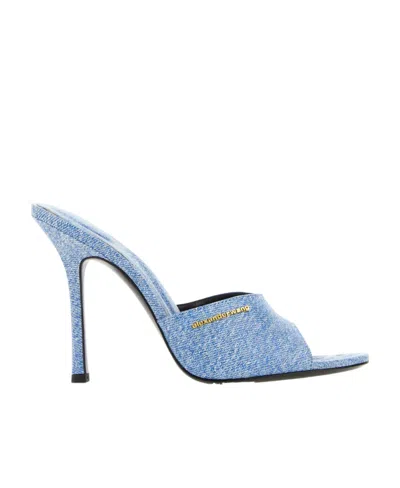 Alexander Wang Lucienne 105mm Denim Mules In Blue