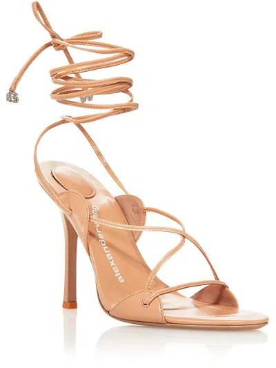 Alexander Wang Lucienne Womens Leather Dressy Slingback Sandals In Gold