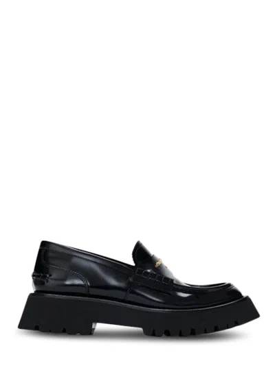 Alexander Wang Lug Sole Loafers With Silhouette In Black