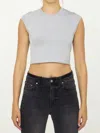 Alexander Wang Lurex Crop Top In Gray