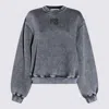 Alexander Wang Acid Washed Logo Sweatshirt In Gray