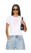 Alexander Wang Logo-print Cotton T-shirt In 白色 & 粉红色