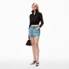 ALEXANDER WANG MARATHON LOGO-EMBOSSED DENIM BALLOON JOGGER SHORTS