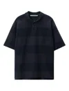 Alexander Wang Marina Striped Piqué Polo Shirt In Blue