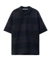 Alexander Wang Marina Striped Piqué Polo Shirt In Black