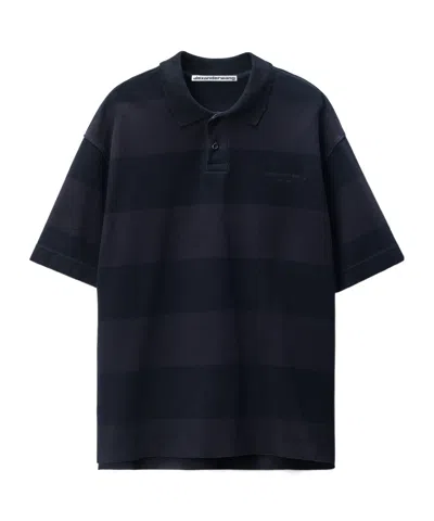 ALEXANDER WANG MARINA STRIPED PIQUÉ POLO SHIRT