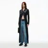 ALEXANDER WANG MAXI CARDIGAN IN HAND-CROCHET & CRACKLE PATENT LEATHER