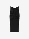Alexander Wang Ruched Long Skirt In Black