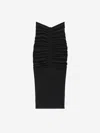 Alexander Wang Ruched Long Skirt In Black