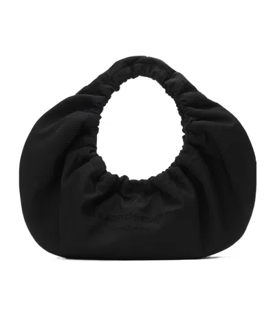 Alexander Wang Medium Crescent Ruched Shoulder Bag In Black