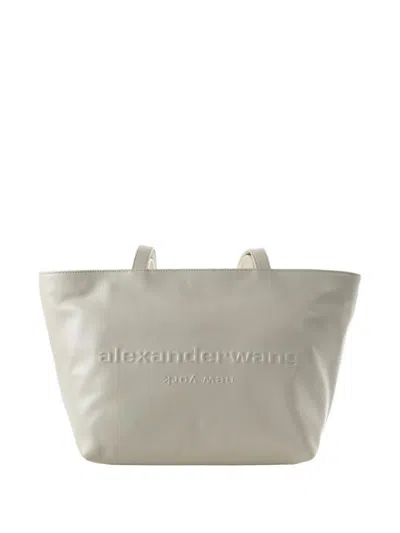 Alexander Wang Medium Embossed-logo Tote Bag In White
