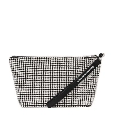 Alexander Wang Medium Heiress Embellished Pouch In White
