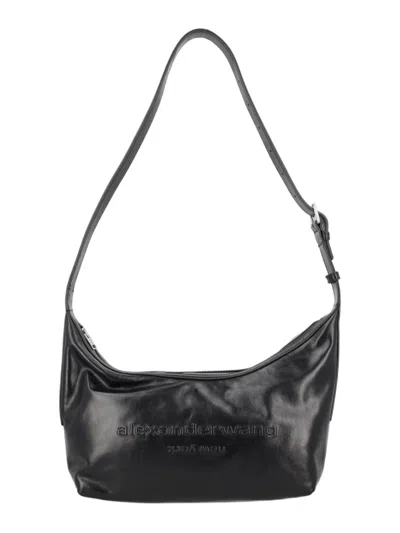 Alexander Wang Medium Hobo Bag In Smooth Leather With Adjustable Strap In White