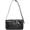 Alexander Wang Medium Pack Flap Leather Crossbody Bag In Black