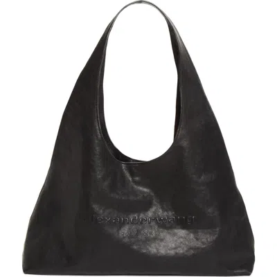 Alexander Wang Medium Pike Leather Hobo Bag In Black