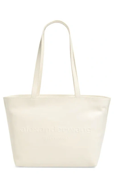 Alexander Wang Medium Punch Leather Tote Bag In White