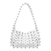 Alexander Wang Studded Shoulder Bag Open Top In White