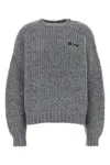Alexander Wang Women Melange Grey Wool Blend Oversize Sweater In Gray