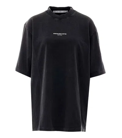 Alexander Wang Men Black Logo Crew Neck T-shirt