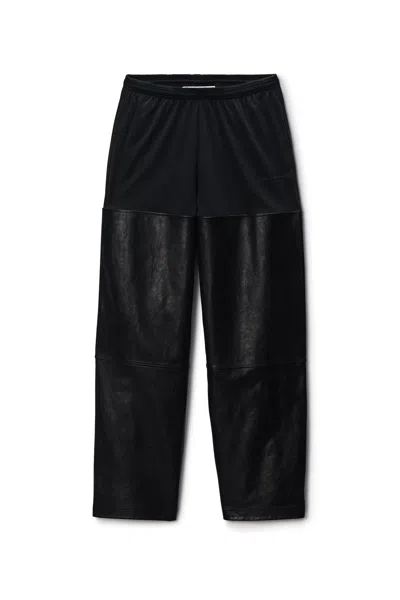 Alexander Wang Men's Panel Sweatpant In Leather Relaxed In Black