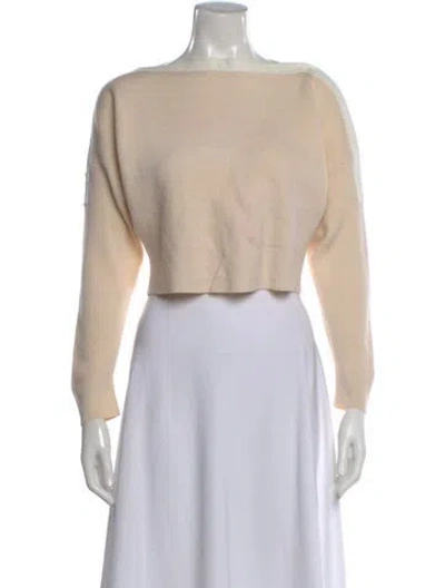 Pre-owned Alexander Wang Merino Wool Bateau Neckline Sweater In Neutral